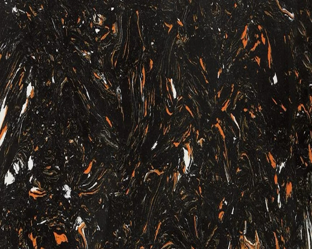 Black Gold Flower Artificial Marble