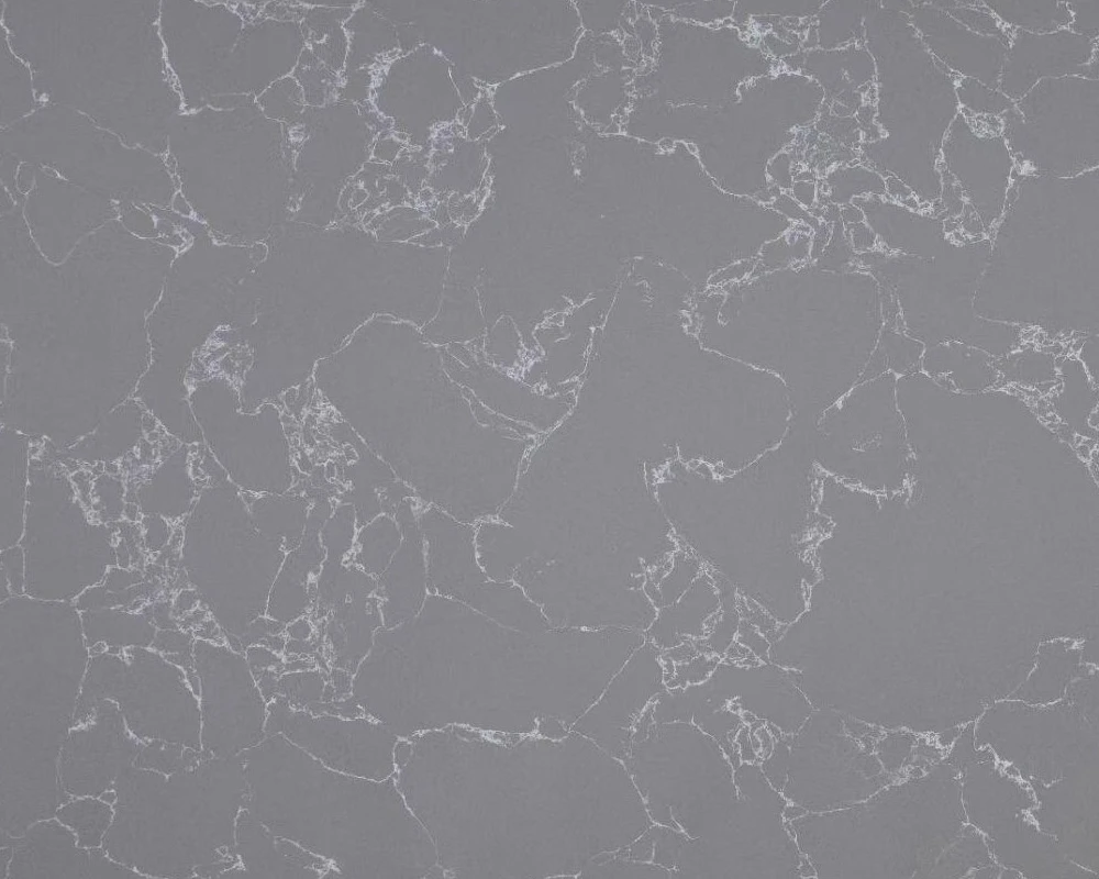 Dark Grey Artificial Marble with White Veins, Engineered Stone for Luxury Interior & Countertops