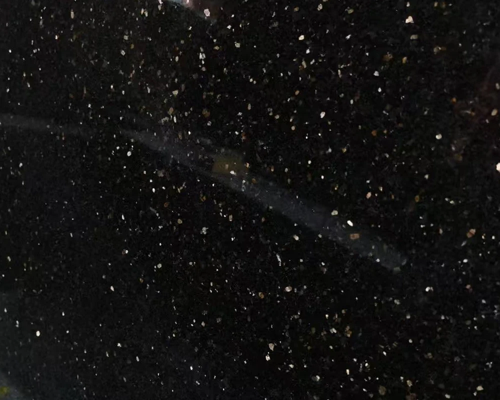 Black Galaxy Granite, Luxury Black Natural Stone with Gold Specks for Countertops