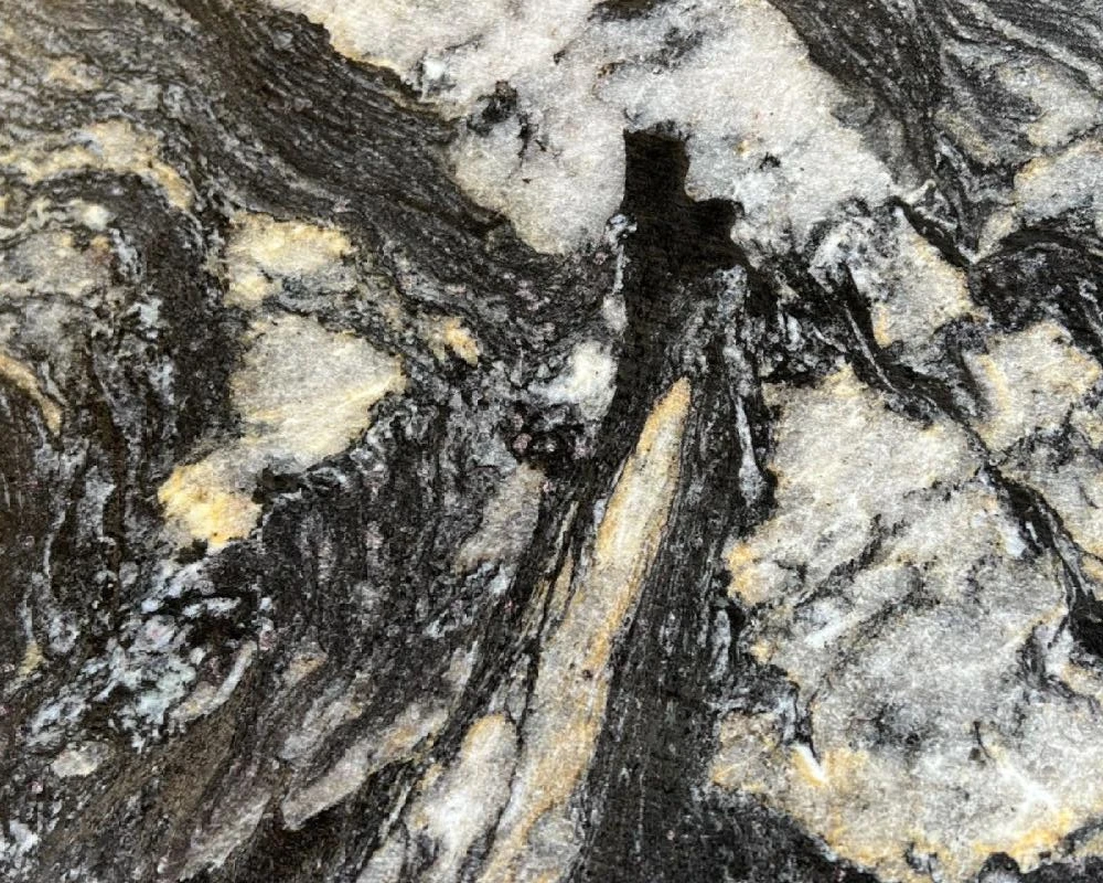 Cosmic Black Granite, Luxury Natural Stone with Nebula Veins for Villa Exterior