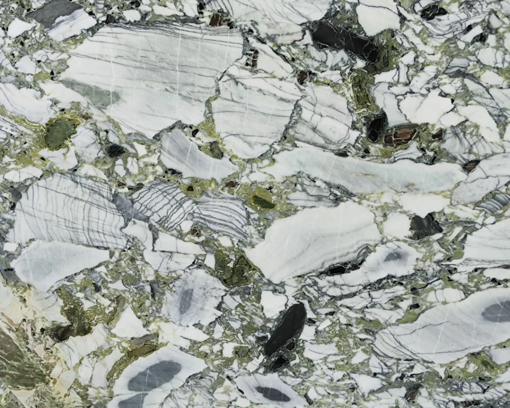 Cold Jade Marble, Luxury Multicolor Natural Stone with Green Veins for High-End Interiors
