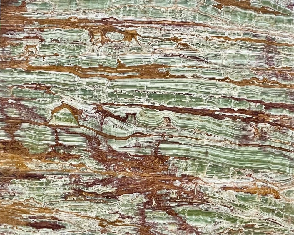 Bamboo Onyx, Layered Green Translucent Natural Stone for Luxury Feature Walls